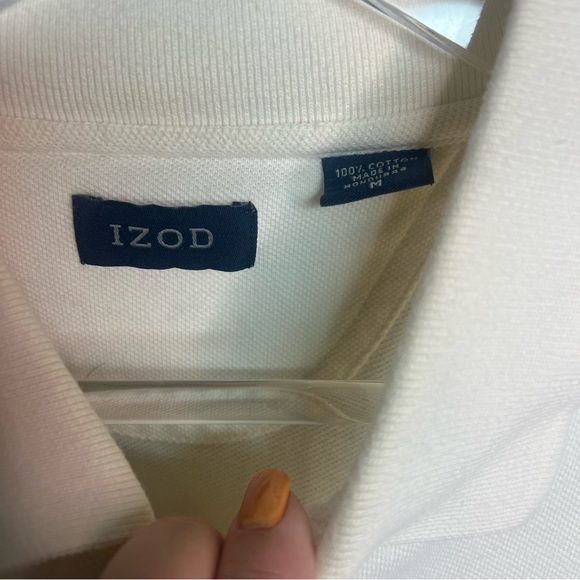 White/Cream IZod Polo Shirt - Picture 4 of 6